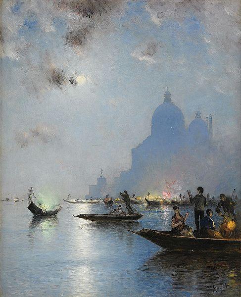 wilhelm von gegerfelt Venice in twilight Spain oil painting art